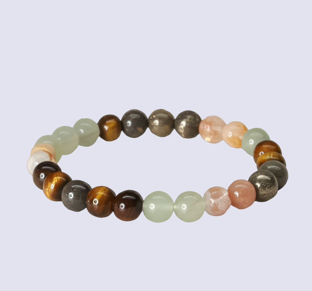 Money Magnet Fusion Band - Pyrite, Tiger Eye, Citrine & Aventurine Beads