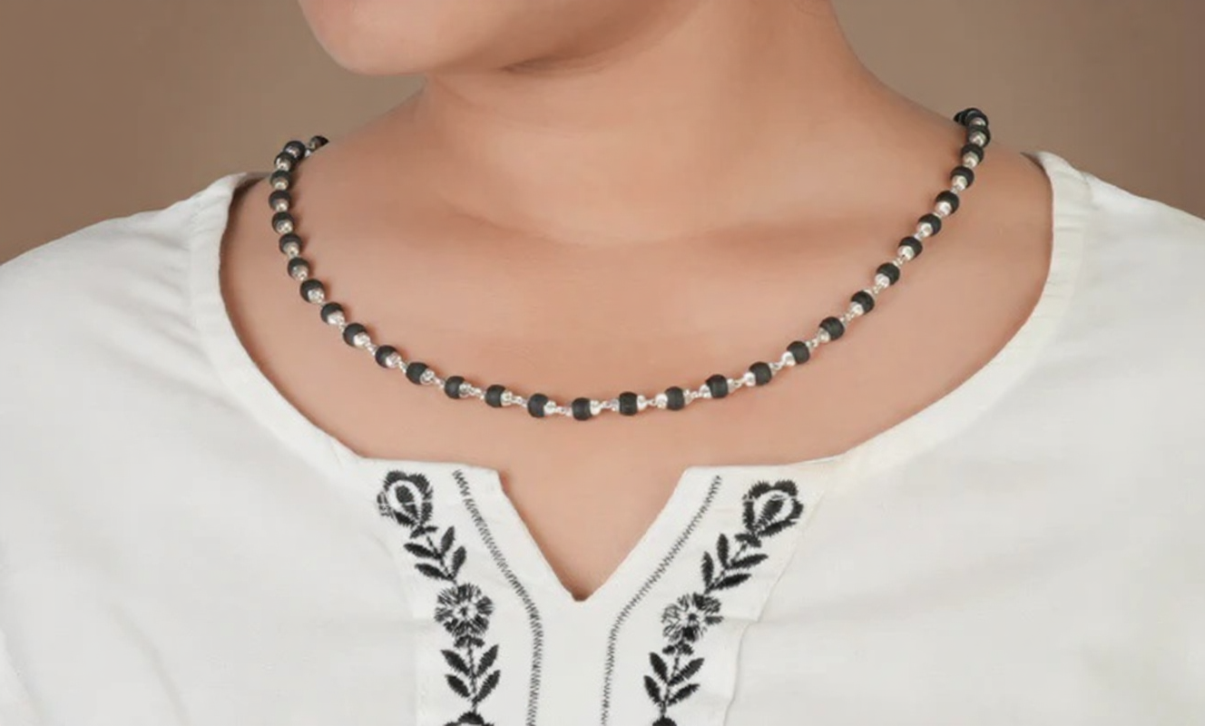 Tulsi Mala Silver Ultra Wide