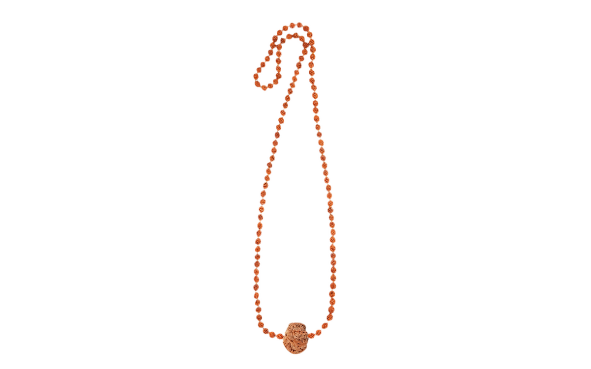 Siddh Rudraksha Mala with a 7 Mukhi Rudraksha and 54 authentic 5 Mukhi Rudraksha