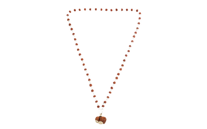 Siddha Rudraksha Mala with Gauri-Shankar Rudraksha Pendant and 108 authentic Sliver 5 Mukhi Rudraksha