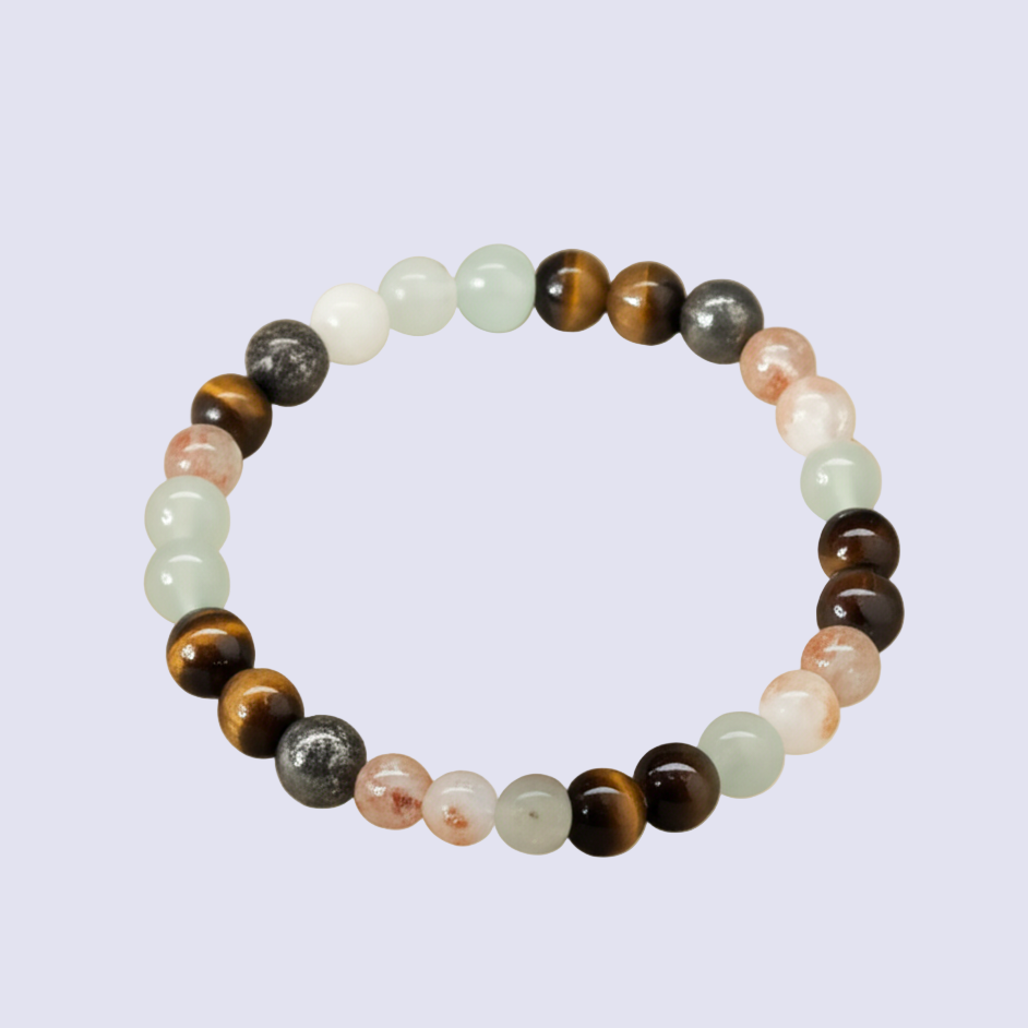 Money Magnet Fusion Band - Pyrite, Tiger Eye, Citrine & Aventurine Beads