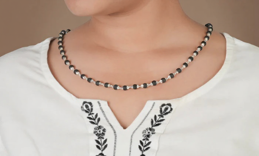 Tulsi Mala Silver Ultra Wide